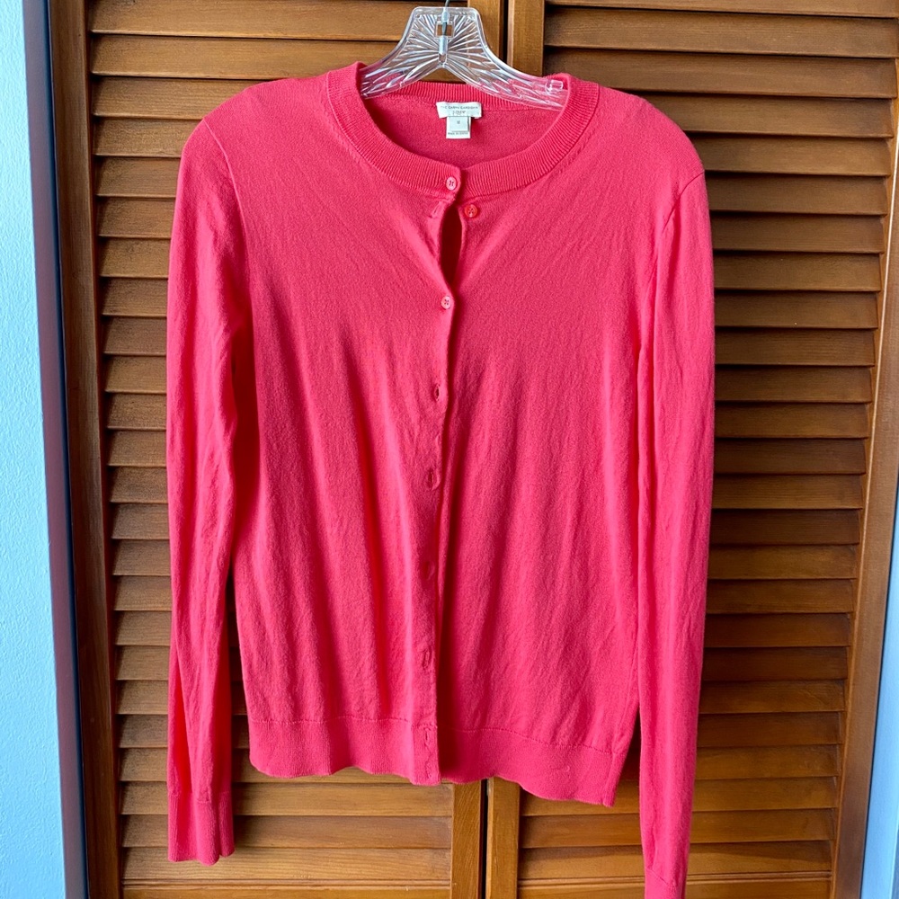 J Crew Caryn Cardigan - coral pink - M